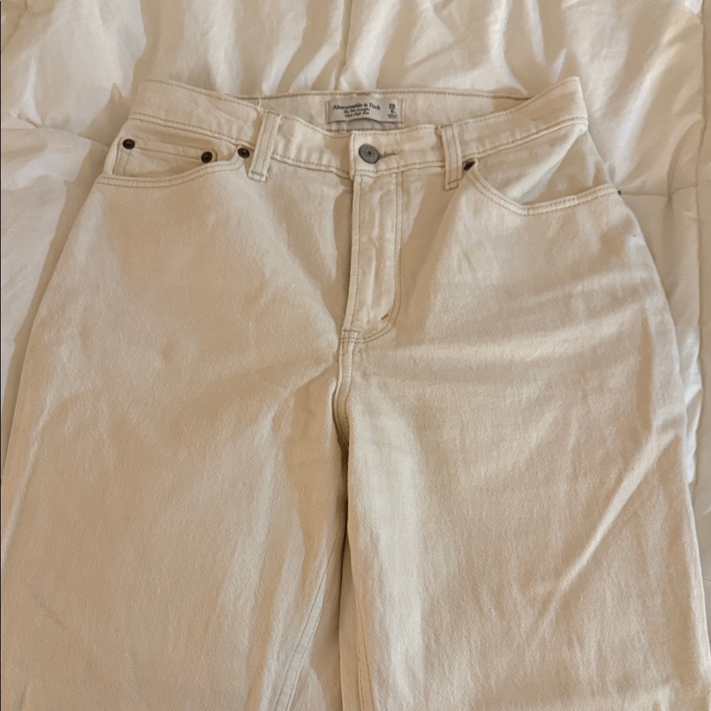 Abercrombie & Fitch Cream Ultra High-Rise Jeans